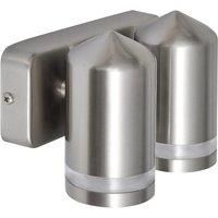 Berkfield Home LED Wall Lamp Stainless Steel Down with Cone Head in Silver