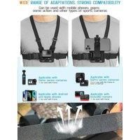 Action Camera Chest Harness, Phone Chest Strap Mount Belt for Iphone Mobile Smartphone for GoPro Hero 13 12 11 10 9 DJI Sports C