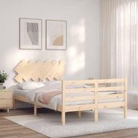 Bed Frame with Headboard 120x200 cm Solid Wood