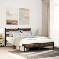 Bed Frame without Mattress Smoked Oak 100x200 cm Engineered Wood