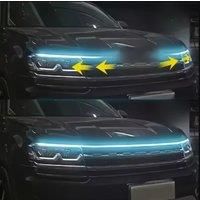 1PCS Dynamic meteor Led Car Hood Lights Strip Universal Engine Hood Guide Decorative Light Bar Auto