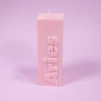 Aries Zodiac Block Pillar Candle