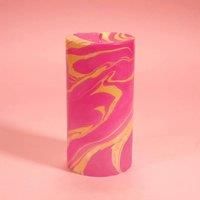 Pink Matcha Latte Marble Pillar Candle