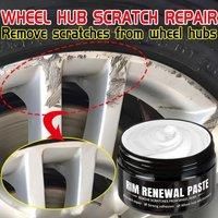 Car Wheel Rim Scratch Refurbishment Paste, Tire Rim Scratch Paint Repair Paste - Black And White Silver Aluminum Alloy Rim