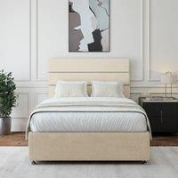 Bedmaster Naples Velvet Divan Bed Base With Storage And Lined Headboard - Colour And Size Options (Cream 4 Drawer, King (U.K. Standard))