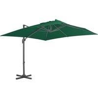 Cantilever Umbrella with Aluminium Pole Green 300x300 cm