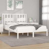 Bed Frame White Solid Wood Pine 180x200 cm Super King Size