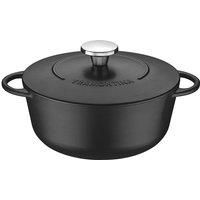 Tramontina 20906/024 Trento Casserole Dish 24 cm Enamel Cast Iron, 4 liters, Black