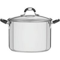 Tramontina Solar Silicone Stockpot, 11.9L, 28cm, Stainless Steel, With Glass Lid