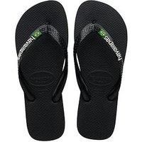 Havaianas BRASIL LOGO, BLACK/BLACK, UK 12/13