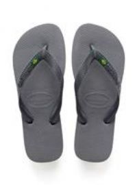Havaianas Brasil Logo Flip Flop - Grey - Size 6/7