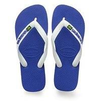 Havaianas Unisex Adults' Brasil Logo Flip Flops, MARINE BLUE, 6/7 UK