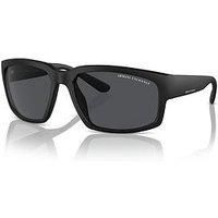 Armani Exchange AX 4142S 807887 Matte Black Plastic Sunglasses Grey Polarized
