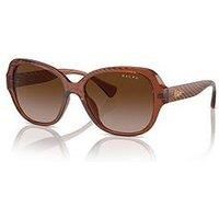 RALPH RA5316U 614913 Shiny Dark Havana Gradient Brown 56 mm Women's Sunglasses