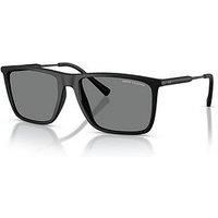 Armani Exchange AX 4160S 807887 Matte Black Plastic & Metal Sunglasses Grey Lens