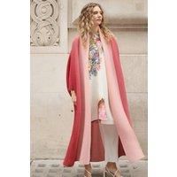 CY Women's Oversized Full Pleated Tie Dye Color Cardigan in Red