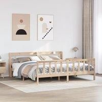 Berkfield Home Bed Frame without Mattress 200x200 cm Solid Wood Pine in Brown