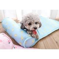 Cooling Cushioned Padded Pet Bed - 2 Sizes & 3 Colours - Blue