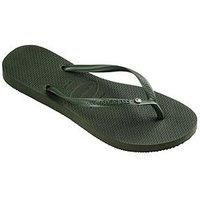 Havaianas Slim Crystal Flip Flops - Olive