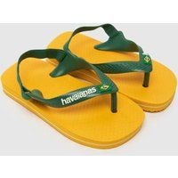 Havaianas Yellow Brasil Logo Boys Toddler Sandals