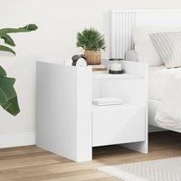 Berkfield Home Bedside Cabinet White 45x50x50 cm Engineered Wood | Size: 45 x 50 x 50 cm
