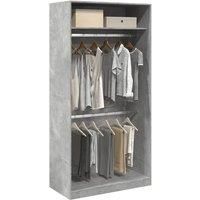 Berkfield Home Wardrobe Concrete Grey 100x50x200 cm Engineered Wood | Size: 100 x 50 x 200 cm