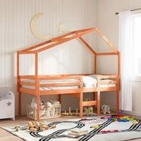 Berkfield Home High Sleeper Bed without Mattress Wax Brown 90x190 cm Single Solid Wood Pine