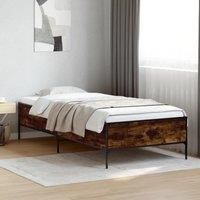 Berkfield Home Bed Frame without Mattress Smoked Oak 100x200 cm in Brown