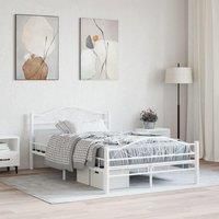 Bed Frame White Metal 140x200 cm