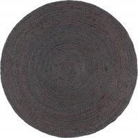 Handmade Rug Jute Round 210 cm Dark Grey