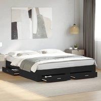 Berkfield Home Bed Frame with Drawers without Mattress Black 180x200 cm Super King