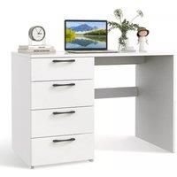 4 Drawers Computer Desk Modern Writing Desk Compact Laptop PC Table Workstation