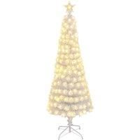 Costway 5 FT Artificial Xmas Tree Pencil Christmas Tree with 248 Branch Tips in White