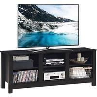 TV Stand for TVs up to 55 Inches Wooden 6 Storage Compartments TV Cabinet Table