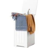 Costway Wooden Laundry Cabinet Hamper Chest Storage Cupboard Bin White