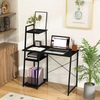 Costway Home Office Desk Computer Desk PC Laptop Table w/ Bookshelf & Host Stand in Black