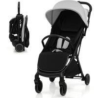Foldable Baby Stroller Pushchair Pram Toddler Buggy Adjustable Backrest Canopy
