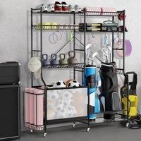 Sports Equipment Organizer Metal Ball Storage Rack Golf Bag Holder