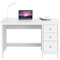 Costway Wooden Computer Desk Modern PC Laptop Table Writing Workstation w/3 Drawers in White