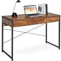 Computer Desk Wooden PC Laptop Table Writing Workstation with 2 Drawers