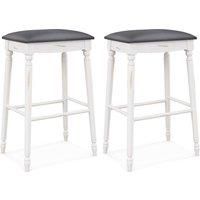 Set of 2 Bar Stools Dining Counter Height Chair Modern Upholstered Pub Stool 29