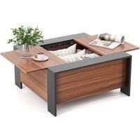 92 x 92cm Coffee Table w/ Sliding Top Square Center Table Extendable Cocktail Tea Table