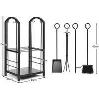Fireplace Log Rack Set