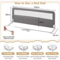 Foldable Baby Bed Rail Guard Washable Cover Safety Strap