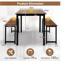 3 Pieces Space-Saving Dining Breakfast Table Set