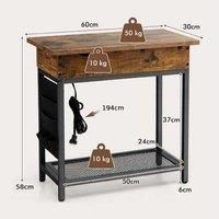 Industrial Slim Sofa Side Table