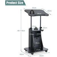 Mobile Laptop Table With Adjustable Height And Storage Cabinet