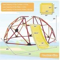 Geometric Dome Climber With Slide And Fabric Cushion