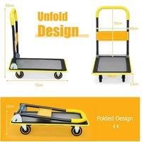 Folding Push Cart Dolly With 360 Degree Swivel Wheels
