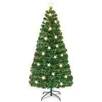 6FT Fiber Optic Christmas Tree 230Tips Xmas Tree 30 Star Lights 8 Lighting Modes
